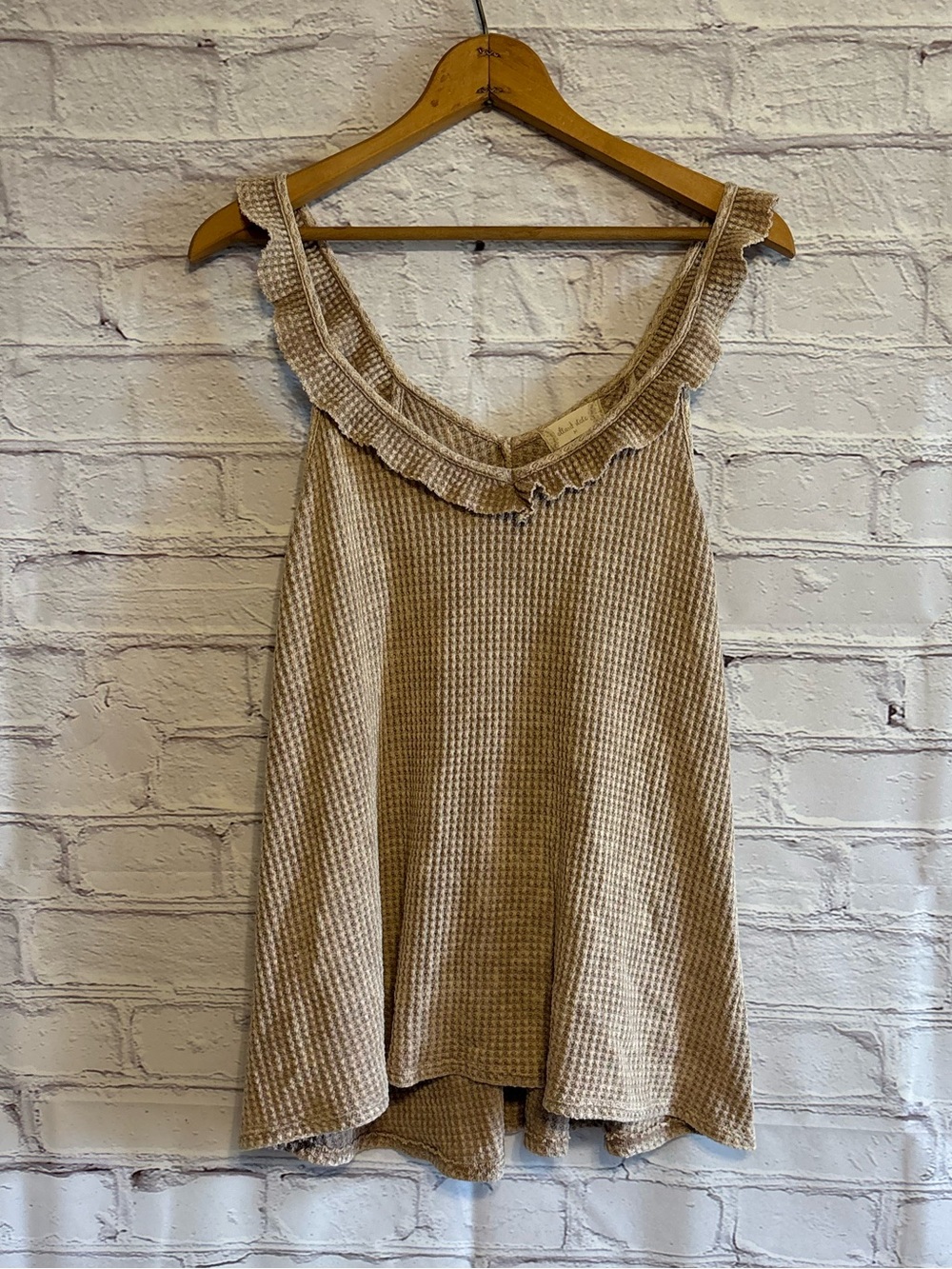 Altar'd State Beige Waffle Knit Tank Top